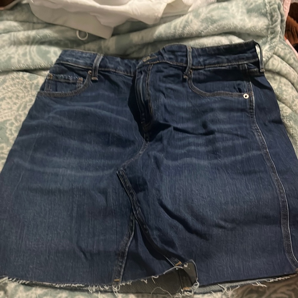 Knee length jean skirt